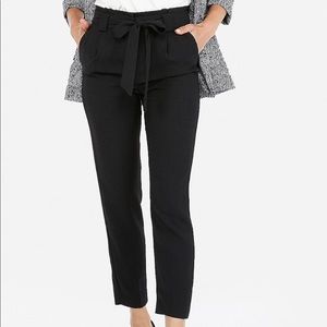 Express high wasted sash tie ankle pant